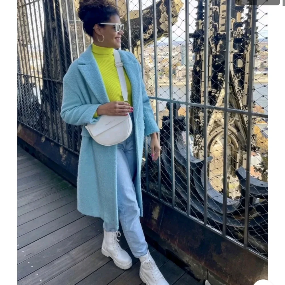 Zara Wool Coat -Limited edition Sky Blue 8357-477 . Bloggers Favorit - Picture 14 of 16